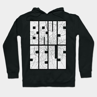 Brussels, Belgium City Map Typography - Light Hoodie